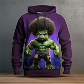 abordables Patrón 3D-Hombre Graphic Caricatura Sudadera Sudaderas Sudadera Manga Larga Sudadera con capucha Con Capucha Moda Impresión 3D Vacaciones Deporte Festivos Negro Azul Marino Estampado Bolsillo delantero
