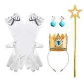 abordables Accesorios usables-Combinación de joyas biqi de princesa melocotón rosa, accesorios de princesa melocotón súper melocotón para niños