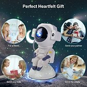 abordables Lumières intelligentes-Nouveau mini astronaute ciel lumière colorée projection lumière plein ciel étoile atmosphère veilleuse usb alimentation