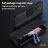 economico Cover Samsung-Custodia per telefono per Samsung Galaxy Z Fold 6 Z Fold 5 Z Fold 4 Z Fold 3 Z Fold 2 copertura posteriore con supporto stand magnetico antiurto retro TPU PU pelle