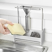 economico Stoccaggio cucina-Porta stracci da cucina, porta strofinacci, scarico per lavabo, organizer per spugna, porta sapone, portaoggetti multifunzione, strumenti per il bagno e la cucina