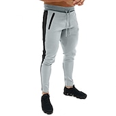 cheap Men&#039;s Active Pants-Men&#039;s Trousers Track Pants Jogging Pants Outdoor Athleisure Daily Sports Soft Comfortable Pocket Drawstring Elastic Waist Color Block Full Length Fashion Casual Activewear Wine Red Black Micro-elastic