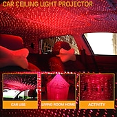 cheap Star Galaxy Projector Lights-Car Roof Star Night Light Portable Adjustable USB Flexible Interior LED Show Romantic Atmosphere Star Night Projector for CarsBedroomsPartiesetc (Red/Purple)