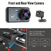 cheap Car DVR-4 Inch Dash Cam 1080P Car DVR Camera Touch Screen Dual-Lens Video Recorder Cycle Recording Video WIFI Driving Recorder