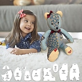 voordelige kunst, handwerk en naaien-Memory Bear sjabloon liniaal set met instructies, Memory Bear naaisjabloon liniaal, doe-het-zelf cadeaus voor Halloween kerstverjaardag, Memory Bear sjabloon liniaal set 10st