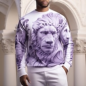 abordables Sudaderas 3D para hombre-Hombre Graphic Animal León Sudaderas Sudadera con capucha Manga Larga Camisa de entrenamiento Cuello Barco Moda Diario Casual Impresión 3D Vacaciones Festivos Noche Estampado Primavera &amp; Otoño
