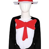 levne Filmové a TV kostýmy-Kočka v klobouku Kočka Cosplay kostým Chlapecké Dívčí Filmové kostýmy Anime Dívky Chlapci předvečer Všech svatých Plesová maškaráda Leotard / Kostýmový overal Šaty Klobouk