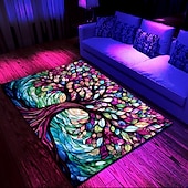 billiga Svartljus Mattor-blacklight matta uv-reaktiv glöd i mörkret område matta köksmatta halkfri oljesäker tree of life boho golvmatta vardagsrum matta inomhus utomhusmatta sovrum dekor badrumsmatta entrématta dörrmatta