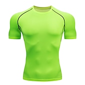 お買い得  ベーシックTシャツ-男性用 Tシャツ ジムシャツ コンプレッション・シャツ フィットネスシャツ メンズトップス クルーネック 半袖 バケーション スポーツ お出かけ カジュアル／普段着 速乾性 吸汗性 高通気性 ソフト 平織り ブラック ホワイト アクティブウェア ファッション スポーツ