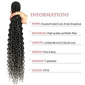 abordables Crocheter les cheveux-24 pouces boho de dreadlock extensions synthétiques extensions de dreadlock à double extrémité 10 brins faits à la main doux reggae cheveux style hippie extensions dread serrures cheveux