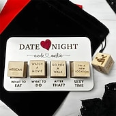 billiga Alla hjärtans dag för älskare-date night tärningar för par ta ut dicedate dice date idéer för par dejta dice årsdagen träpresenter till hennes vuxna roliga spel för par romantiska presenter till henne honom träfärg alla hjärtans