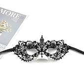 cheap Photobooth Props-10 Pcs Adult Party Lace Mask Half Face Masked Ball Women&#039;s Halloween Props Black Fun Eye Mask