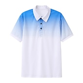 halpa Miesten geometrinen poolo-Miesten Sport Polo Golfpaita Kausaliteetti Pyhäpäivä Kauluskäänne Lyhythihainen Muoti Perus Kaltevuus nappi Kesä Normaali Viini Musta Valkoinen Laivaston sininen Oranssi Harmaa Sport Polo