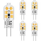 お買い得  LEDバイピンライト-g4 led 電球 ac/dc 12v g4 バイピンベースライト調光可能 g4 20 ワットハロゲン電球交換ウォームホワイト 3000 k/ホワイト 6000 k クリアカバー 5 パック
