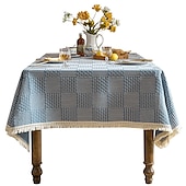 cheap Tablecloth-Nordic Style Thickened Cotton Linen Dining TableCloth, Anti Scalding and Anti Slip Tea TableCloth, Rectangular Desk Mat, TV Cabinet Decorative Cloth