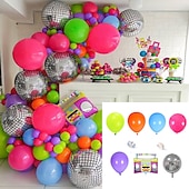 voordelige Feest benodigdheden-Jaren &#039;80 en &#039;90 themaballonkettingset boogdisco 4D radioballon retro feestdecoratie