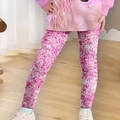 billiga Flickans 3D-tecknad film-Flickor 3D Enhörnings Sweatshirt &amp; Legging Set Rosa Långärmad 3D-tryck Vår Höst Aktiv Mode Dagligen Barn 3-12 år Rund hals Utomhus Semester Datum Normal