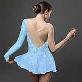 tanie Suknie do łyżwiarstwa figurowego-Sukienka łyżwiarska Damskie Dla dziewczynek Bruslení Sukienka Jasnożółty Perłowo-różowy Czarny Niejednolita całość Siateczka Spandeks Wysoka elastyczność Szkolenie Zawody Odzież łyżwiarska Ręcznie