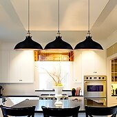 levne Ostrovní světla-LED závěsné světlo závěsné stropní průmyslové kartáčované vintage stínidlo barové osvětlení, osvětlení restaurace starožitný kartáčovaný rustikální kov