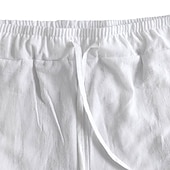 baratos Feriado-Homens Calção Shorts de linho Shorts de verão Calças Capri Com Cordão Cintura elástica Perna reta Tecido Conforto Respirável Comprimento da panturrilha Casual Diário Feriado Misto de Algodão e Linho
