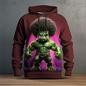 abordables Patrón 3D-Hombre Graphic Caricatura Sudadera Sudaderas Sudadera Manga Larga Sudadera con capucha Con Capucha Moda Impresión 3D Vacaciones Deporte Festivos Negro Azul Marino Estampado Bolsillo delantero