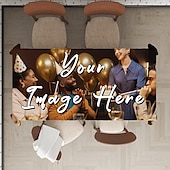 baratos Presentes Personalizados-Toalha de Mesa Personalizada Cobertura Retangular de Mesa Para Decoração Interna Externa Tamanho Total Anti Sujeira e À Prova de Óleo