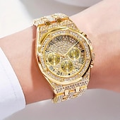 baratos Relógios Quartz-2 unidades / conjunto, relógio de quartzo de negócios esportivos masculinos da moda &amp; pulseira de aço inoxidável, conjunto de presente masculino