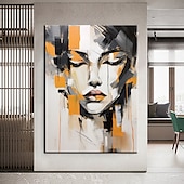 voordelige Schilderijen van mensen-100% grote handgeschilderde muurkunst figuur abstract getextureerd schilderij vrouw schilderij oranje textuur schilderij vrouw abstract schilderij getextureerde muur kunst woondecoratie decor klaar om