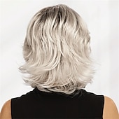 preiswerte ältere Perücke-Synthetische Perücken Locken Mit Pony Maschinell gefertigt Perücke Kurz A1 Synthetische Haare Damen Weich Modisch Einfach zu tragen Blond