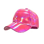 economico Cappellino da baseball da uomo-Unisex Cappellino da baseball Cappello da sole Nero Argento Tessuto non tessuto laser La moda Informale minimalismo Esterno Da mare Liscio Regolabile Di tendenza