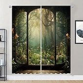 billiga Gardiner och draperier-2 paneler landskap skog gardin draperier mörkläggningsgardin för vardagsrum sovrum kök fönster behandlingar värmeisolerat rum mörkläggning
