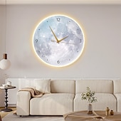 baratos Lâmpada de parede de pintura decorativa-lâmpada de parede relógio 40/60/80cm branco quente decoração de casa moderna lâmpadas de parede led compatíveis com estudo sala de estar cabeceira quarto 110-240v