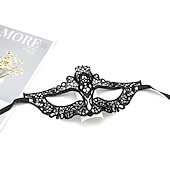 cheap Photobooth Props-10 Pcs Adult Party Lace Mask Half Face Masked Ball Women&#039;s Halloween Props Black Fun Eye Mask
