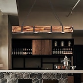 Недорогие Подвесные огни-светодиодный подвесной светильник 100 см лайнер дизайн теплый белый 4-светлое дерево промышленный винтажный стиль украшает вход в домашний офис&amp;amp; столовая