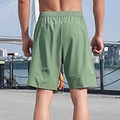 billiga aktiva shorts för män-Herr Atletiska shorts Joggingshorts Gymshorts Sport Utekväll Helgen Andningsfunktion Snabb tork Löpning Fritid Ficka Snörning Elastisk midja Slät Knelängd Gymnastik Sportkläder Svart Kungsblå