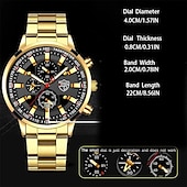 olcso Quartz órák-3db/set Férfi Naptári Rozsdamentes Acél Kvarc Óra  Nyaklánc  Karperec Szett