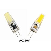Χαμηλού Κόστους LED Bi-pin Λάμπες-10 τμχ led cob g4 3w λαμπτήρας λαμπτήρας 1505 cob λαμπτήρας σιλικόνης ac/dc 12v 220v dc12v 360 γωνία δέσμης αντικατάσταση λαμπτήρων led αλογόνου φώτα πολυέλαιου