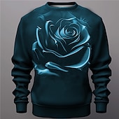 billiga 3D-tröjor för män-Herr Reste sig Grafisk Tröjor Pullover-tröja Långärmad Tröja Rund hals Mode Dagligen Ledigt 3D-tryck Semester Helgdag Utekväll Mönster Vår &amp; Höst