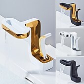 abordables Robinets de lavabo-Robinet lavabo - Jet pluie Plaqué Set de centre Mitigeur un trouBath Taps