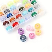 cheap Arts, Crafts &amp; Sewing-25/36pcs/set Bobbin With Sewing Thread, 25/36 Grids Boxed Color Bobbins, Practical Replacement Simple Installation Household For Sewing Machine