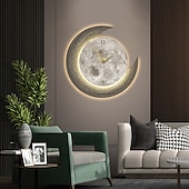 baratos Lâmpada de parede de pintura decorativa-lâmpada de parede relógio 40/60/80cm branco quente decoração de casa moderna lâmpadas de parede led compatíveis com estudo sala de estar cabeceira quarto 110-240v