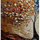 cheap Floral/Botanical Paintings-Handmade Oil Painting Canvas Wall Art Decor Original life Tree Abstract Landscape Painting for Home Decor With Stretched Frame/Without Inner Frame Painting