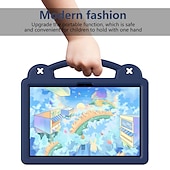 Χαμηλού Κόστους Samsung Tablets Θήκη-Δισκίο Θήκες Καλύμματα Για Samsung Galaxy Tab S9 11 inch S9 Plus 12.4&quot; S8 S7 S6 A8 A7 A Ultra Plus FE Lite Χερούλι με ρυθμιζόμενη βάση στήριξης Ανθεκτική σε πτώσεις Κινούμενα σχέδια 3D Σιλικόνη