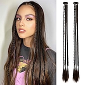 cheap Crochet Hair-Clip in Braids Hair Extensions REECHO 6 PCS Clip in Hair Extensions Baby Braids Braids for Summer and Party 22 Long Natural Soft Synthetic Hairpieces