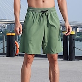 billiga aktiva shorts för män-Herr Atletiska shorts Joggingshorts Gymshorts Sport Utekväll Helgen Andningsfunktion Snabb tork Löpning Fritid Ficka Snörning Elastisk midja Slät Knelängd Gymnastik Sportkläder Svart Kungsblå