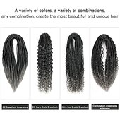 abordables Crocheter les cheveux-24 pouces boho de dreadlock extensions synthétiques extensions de dreadlock à double extrémité 10 brins faits à la main doux reggae cheveux style hippie extensions dread serrures cheveux