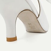abordables Officiel-Escarpins blancs à bout pointu et bride arrière avec nœud papillon pour femme - chaussures de mariée et de mariage élégantes