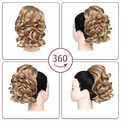 cheap Ponytails-Short Ponytail Extension10 inch Wavy Drawstring Ponytail with Clip in Hairpieces Synthetic Short Drawstring Pony Tail for Women