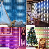 abordables Lumières intelligentes-Rideau lumineux fantôme Bluetooth RVB pour réception de mariage élégant – Guirlande lumineuse à LED 300/450 LED alimentée par USB avec fil de cuir pour décoration de fête