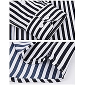 cheap Men&#039;s Button Down Shirts-Men&#039;s Shirt Dress Shirt Button Down Shirt Black White Red Long Sleeve Stripes Lapel Spring &amp;  Fall Office &amp; Career Wedding Party Clothing Apparel